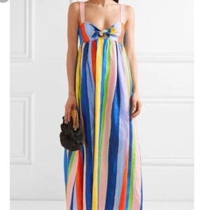 Mara Hoffman Rainbow Striped Linen Maxi Dress